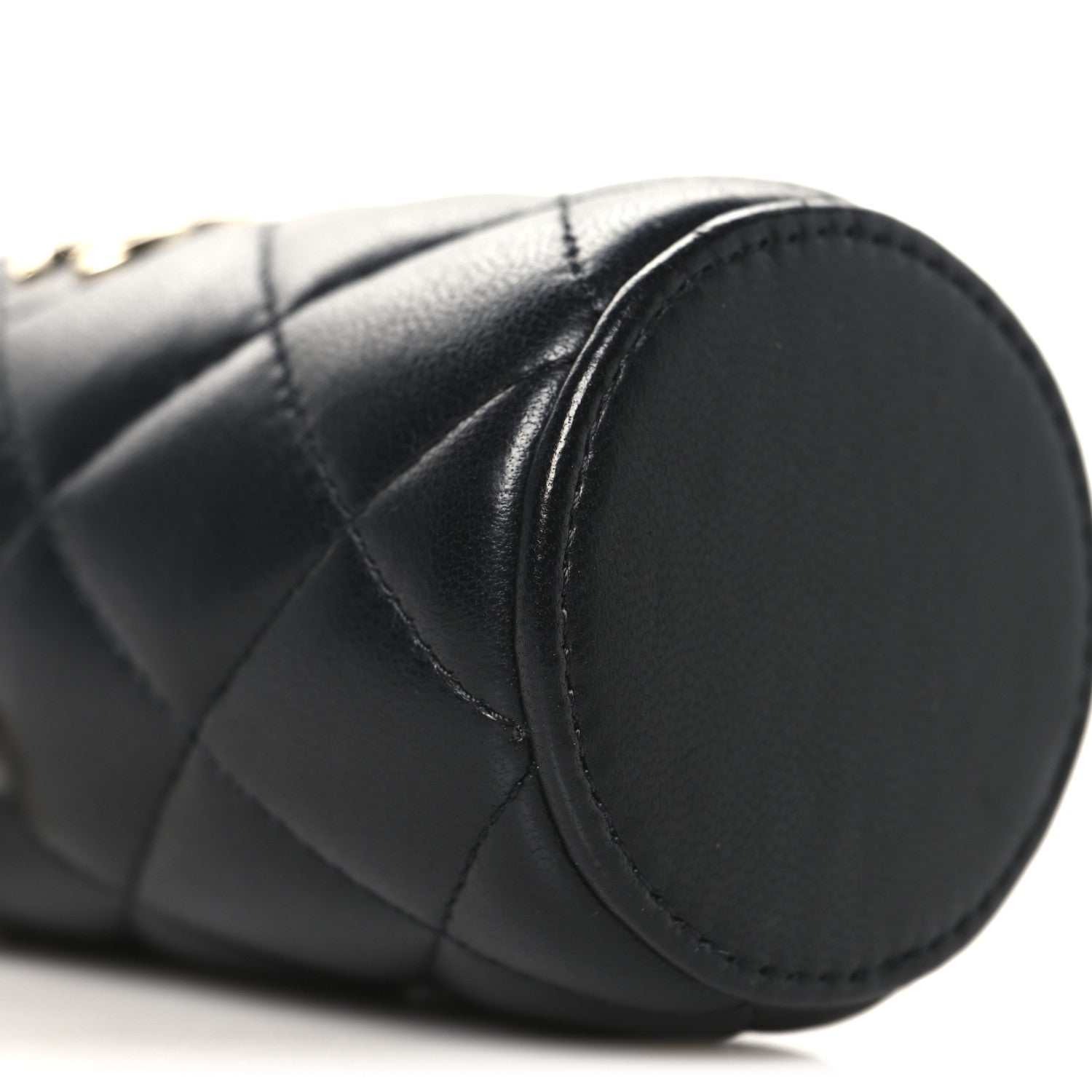 Chanel Lambskin Quilted Mini Bucket Bag With Chain Black 7 of 8