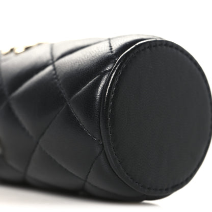 Chanel Lambskin Quilted Mini Bucket Bag With Chain Black 7 of 8