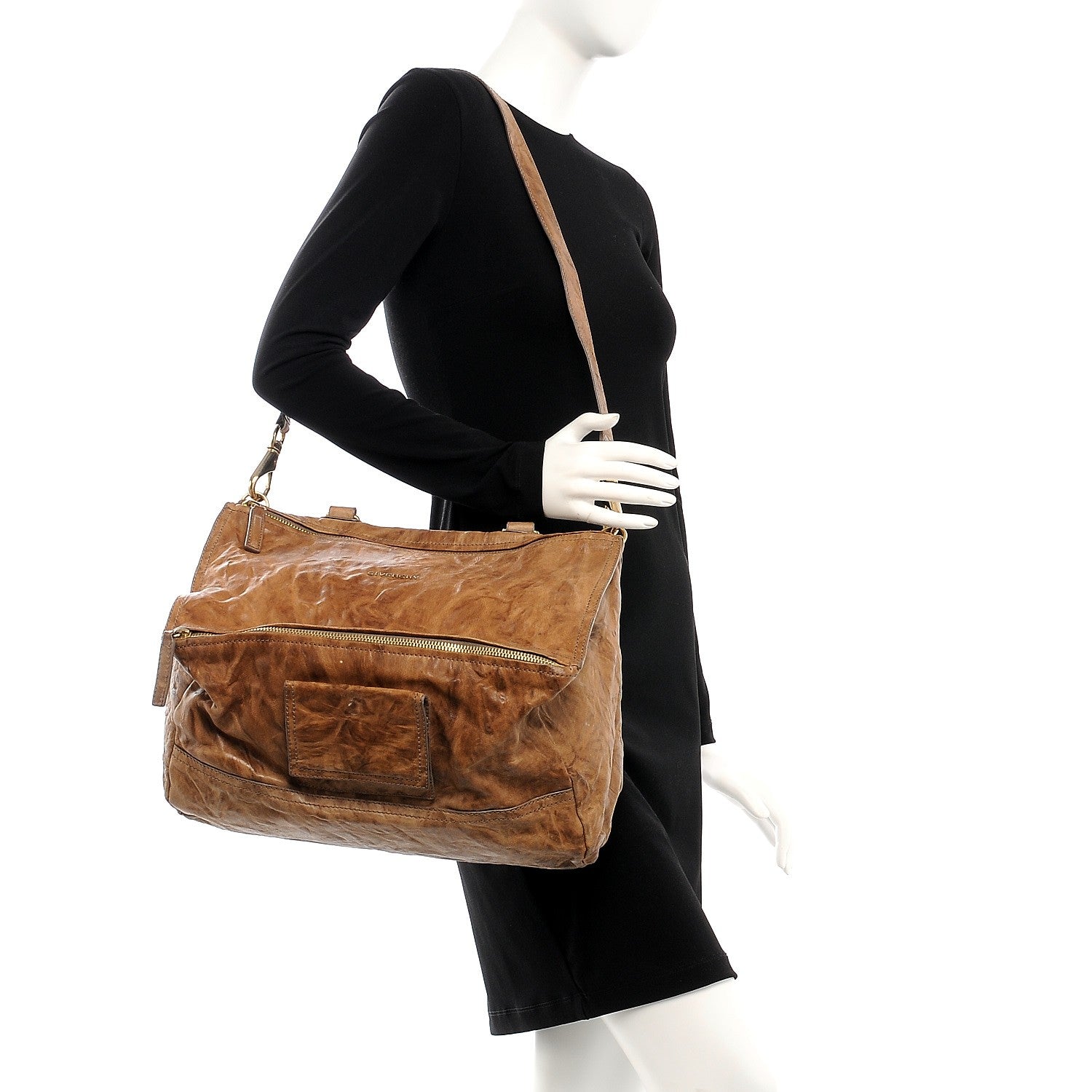 Givenchy Tumbled Sheepskin Large Pandora Brown 2 of 16