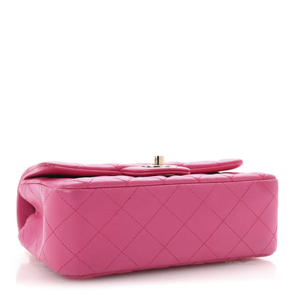 Chanel Lambskin Quilted Mini Rectangular Flap Fuchsia 4 of 11