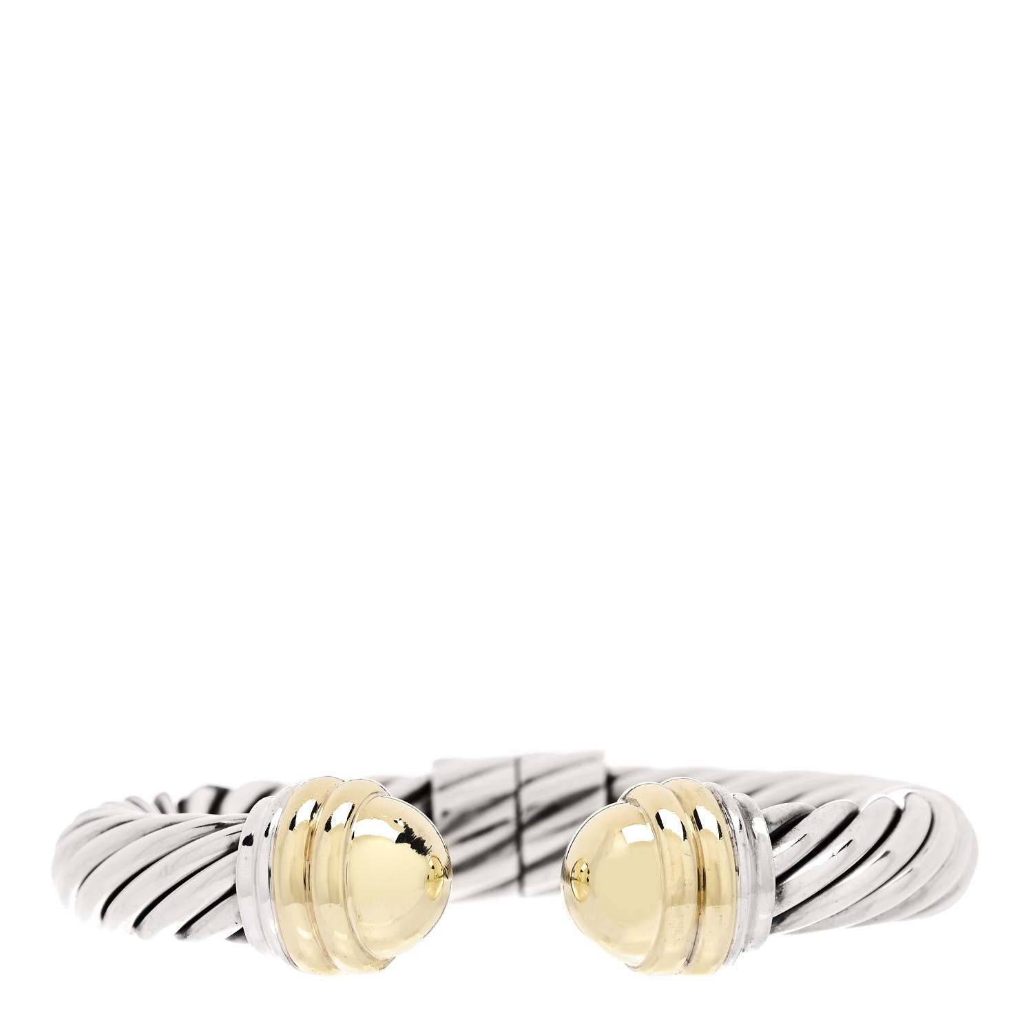 David Yurman Sterling Silver 14K Yellow Gold 10mm Cable Classics Bracelet 1 of 4