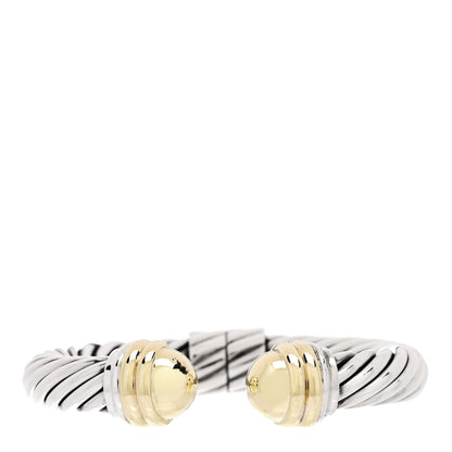 David Yurman Sterling Silver 14K Yellow Gold 10mm Cable Classics Bracelet 1 of 4