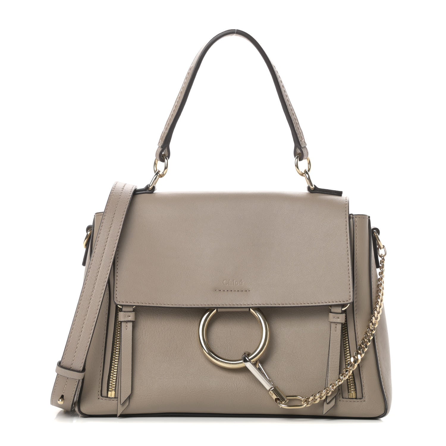 Chloe Calfskin Small Faye Day Shoulder Bag Motty Grey 1 of 10