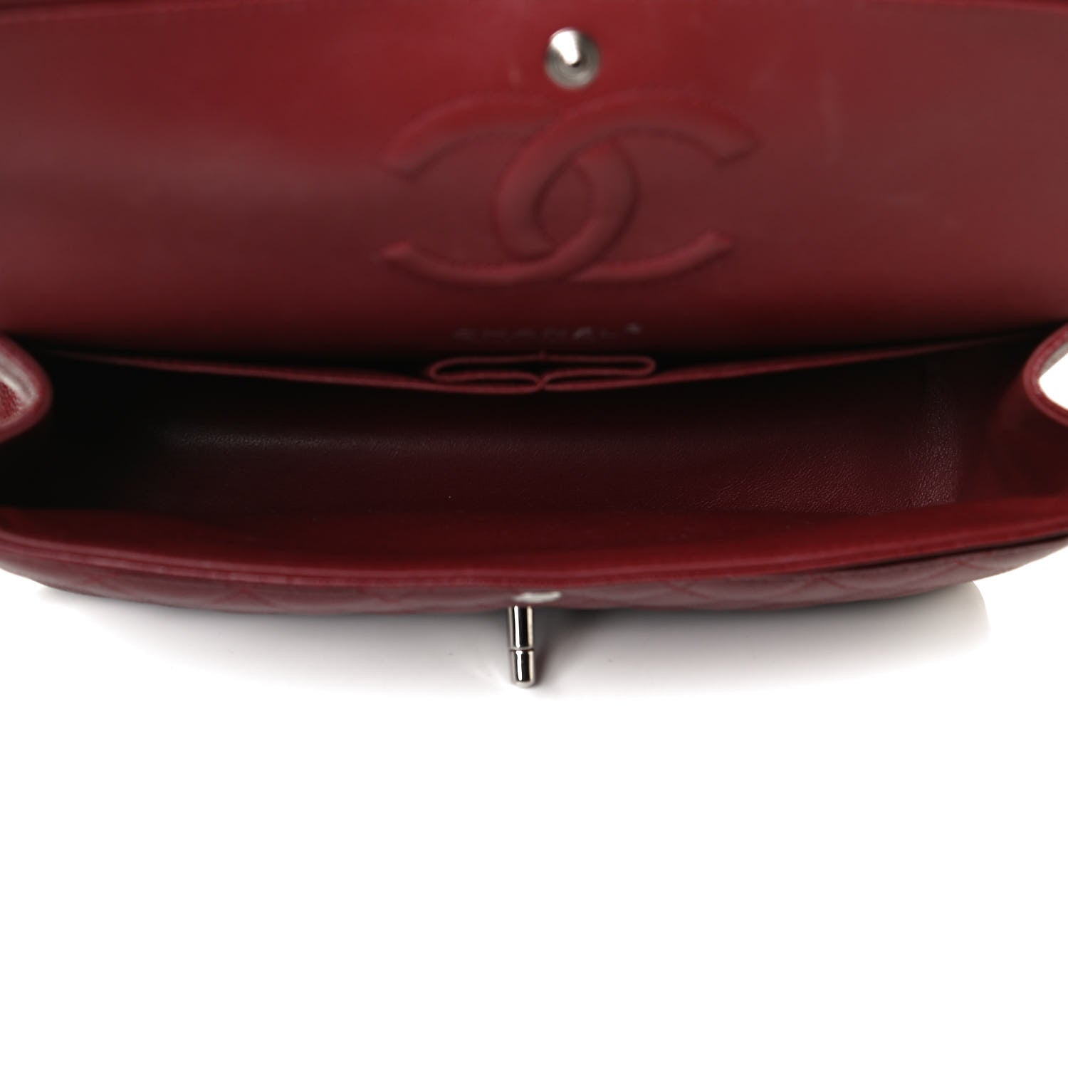 Chanel Caviar Quilted Medium Double Flap Dark Red 5 of 12