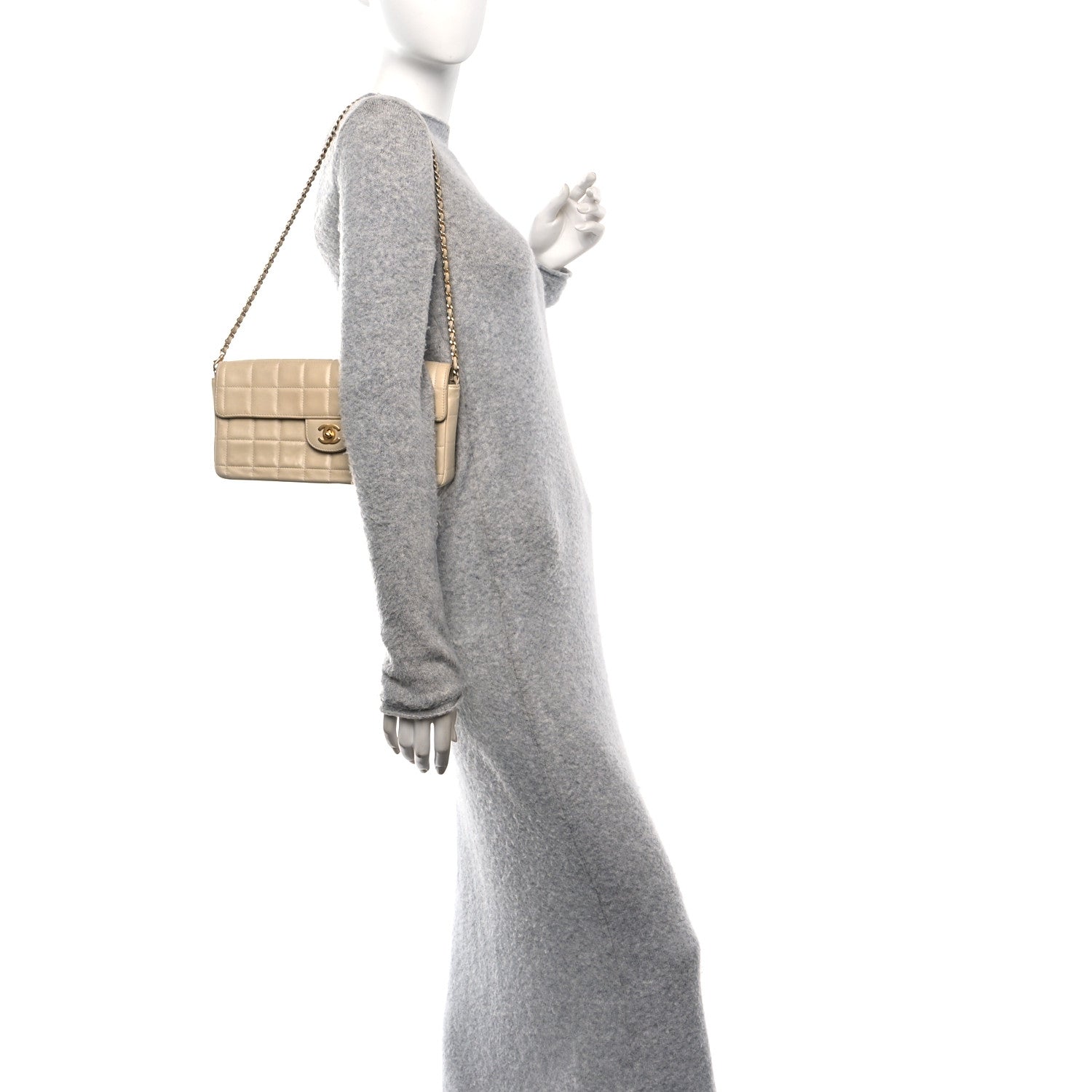 Chanel Lambskin East West Chocolate Bar Flap Ivory 2 of 16