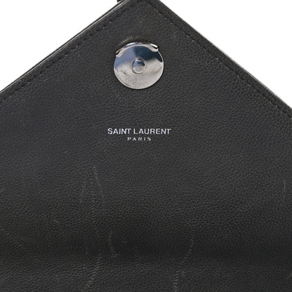 Saint Laurent Sheepskin Matelasse Chevron Monogram Large College Satchel Dark Anthracite 6 of 13