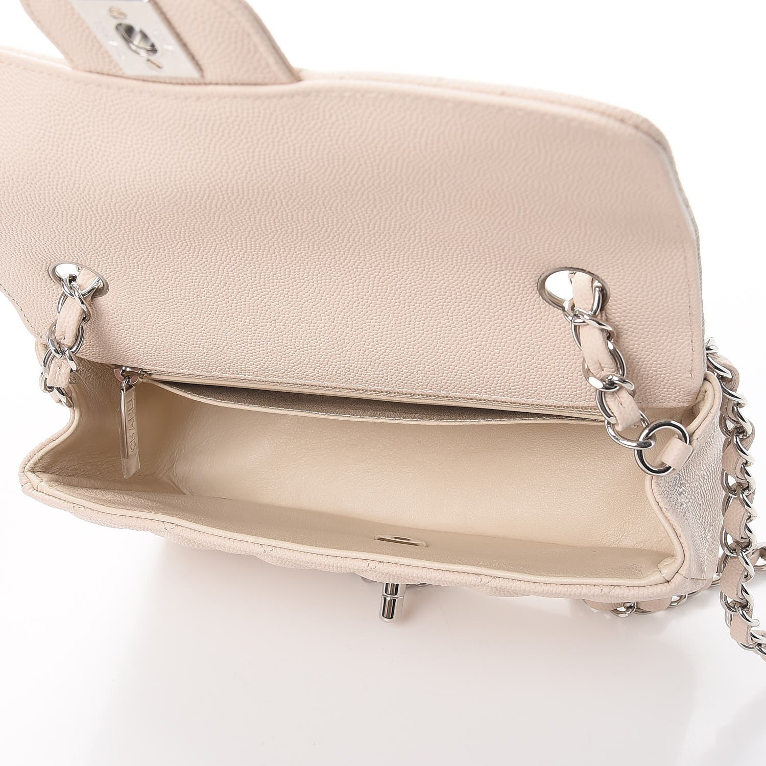 Chanel Caviar Quilted Mini Rectangular Flap Light Beige 5 of 8