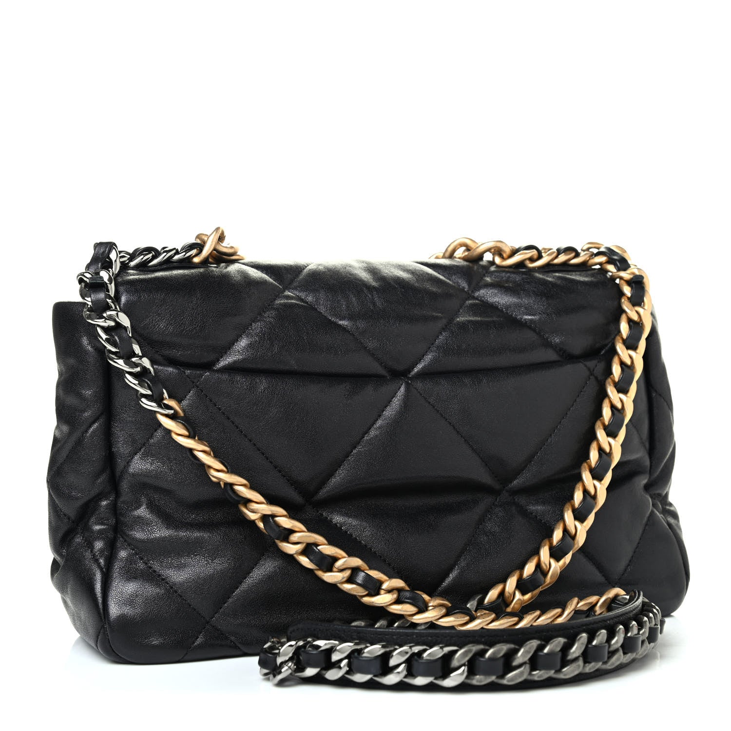 Chanel Shiny Goatskin Quilted Large Chanel 19 Flap Black 2 of 4