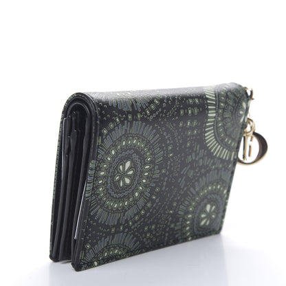 Christian Dior Printed Calfskin Animals Medium Wallet Green Multicolor 2 of 6