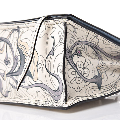 Prada X JAMES JEAN Glace Calfskin Rabbit Print Etiquette Flap Opaline Astrale 7 of 10