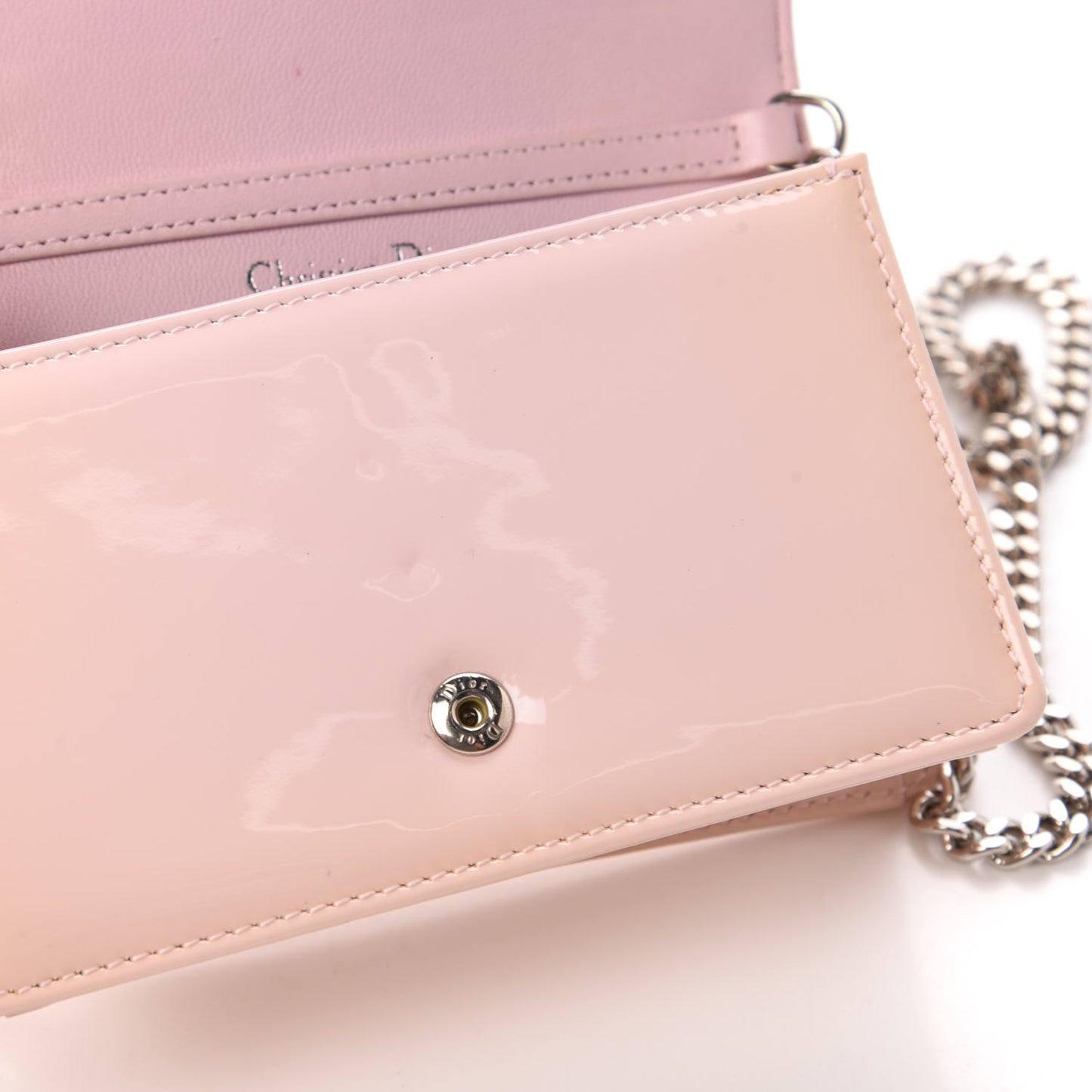 Patent Micro-Cannage Baby Diorama Flap Bag Rose