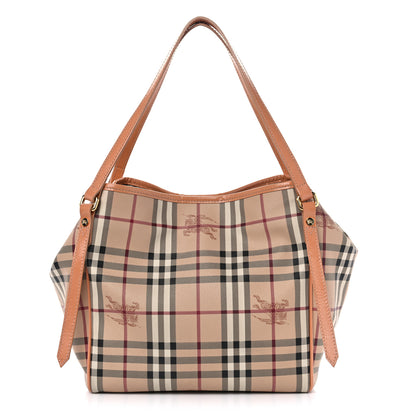 Burberry Haymarket Check Small Canterbury Tote Pale Coral Pink 1 of 13