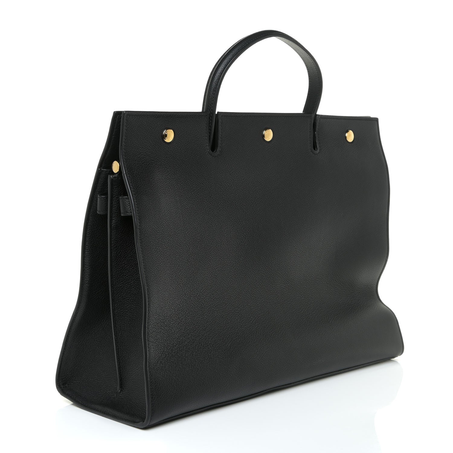 Burberry Grainy Calfskin Large Title Bag Black 3 of 14