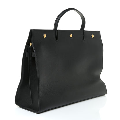 Burberry Grainy Calfskin Large Title Bag Black 3 of 14