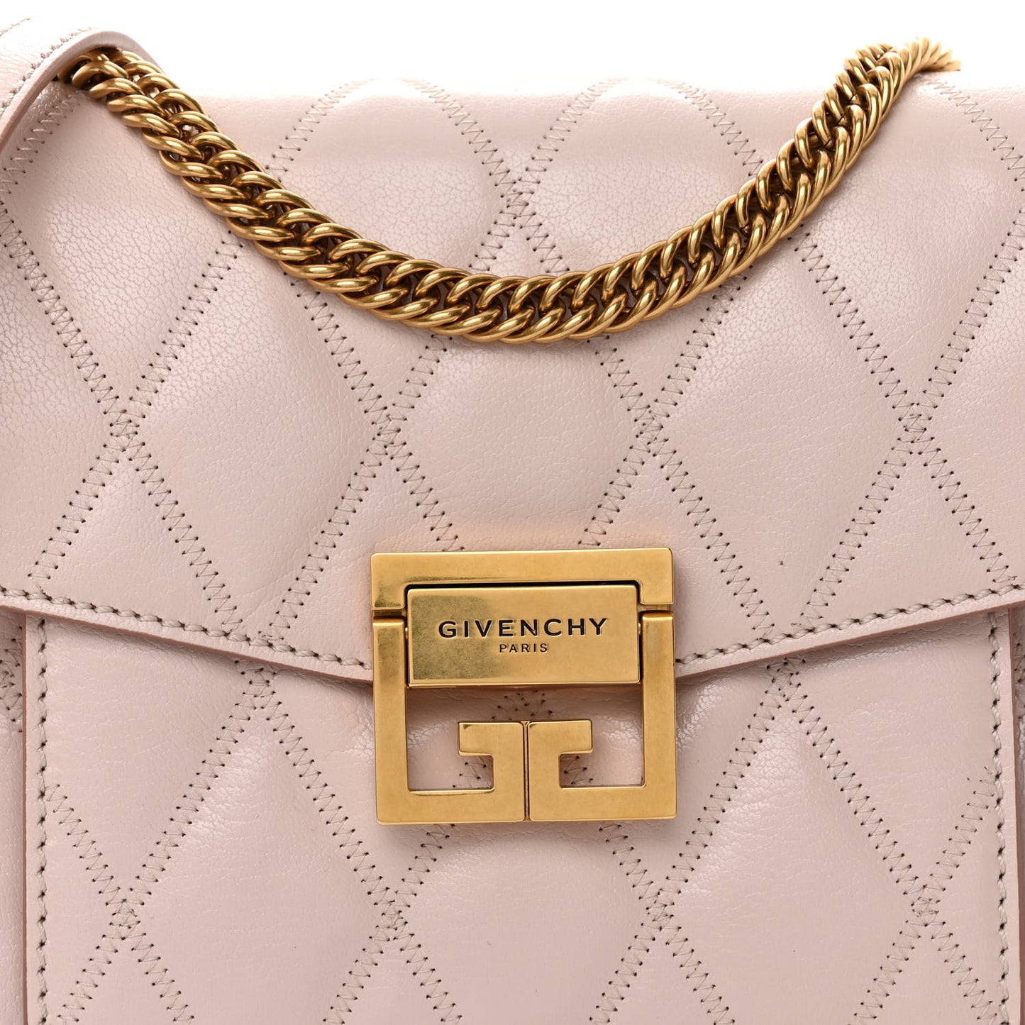 Goatskin Quilted Small GV3 Shoulder Bag Pale Pink