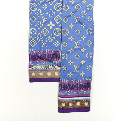 Louis Vuitton Silk Monogram Map Bandeau Blue 3 of 5