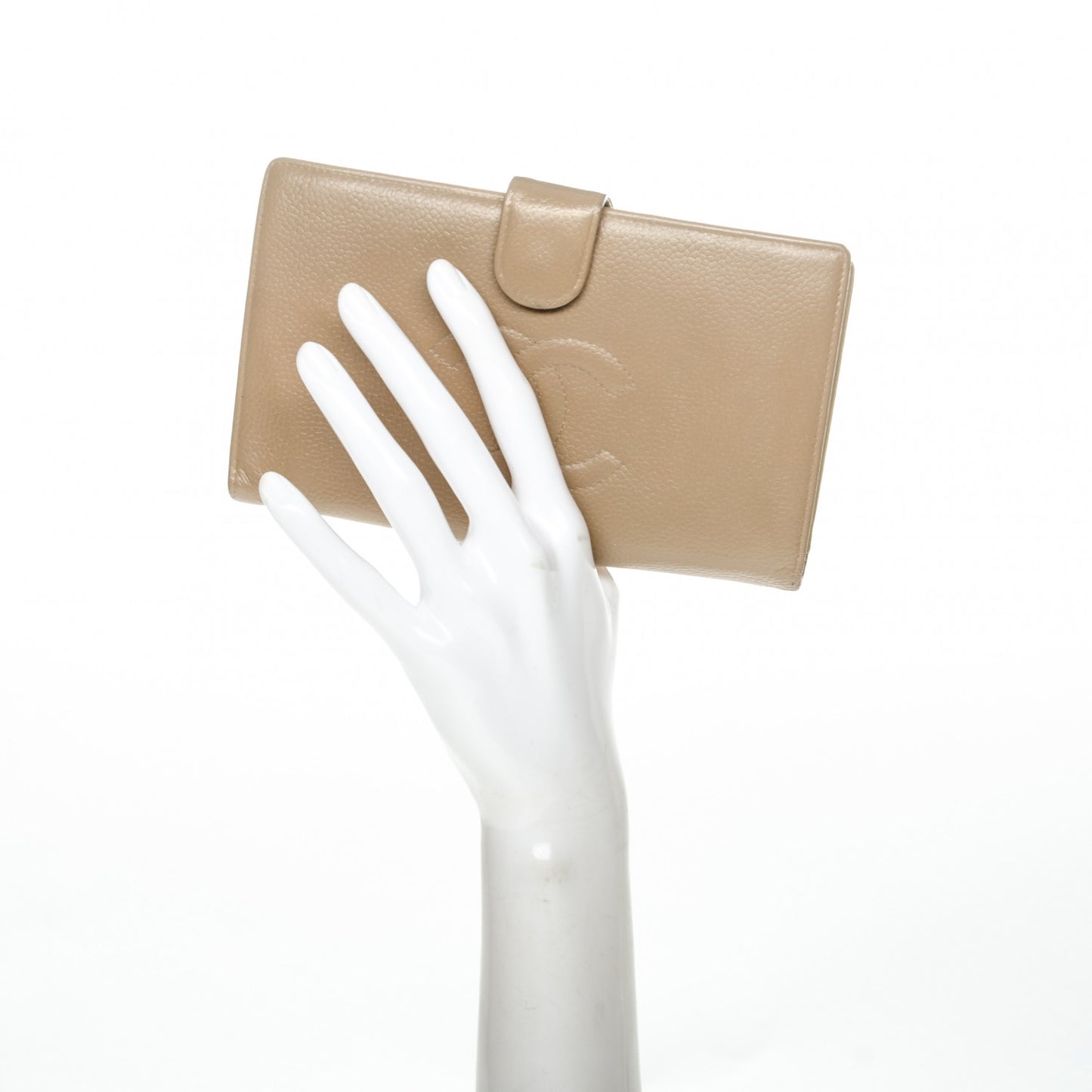 Caviar Timeless CC French Wallet Beige