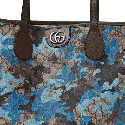 Gucci Supreme Monogram Camouflage Print Medium Tote  Beige Ebony New Acero Blue 8 of 10