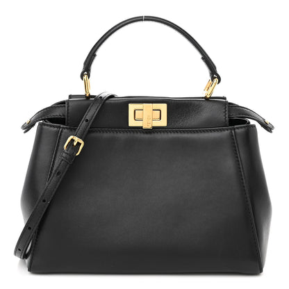 Fendi Nappa Mini Peekaboo Iconic Satchel Black 1 of 11