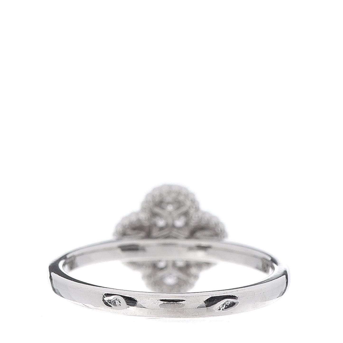 18K White Gold Diamond Sweet Alhambra Ring 50 5.25