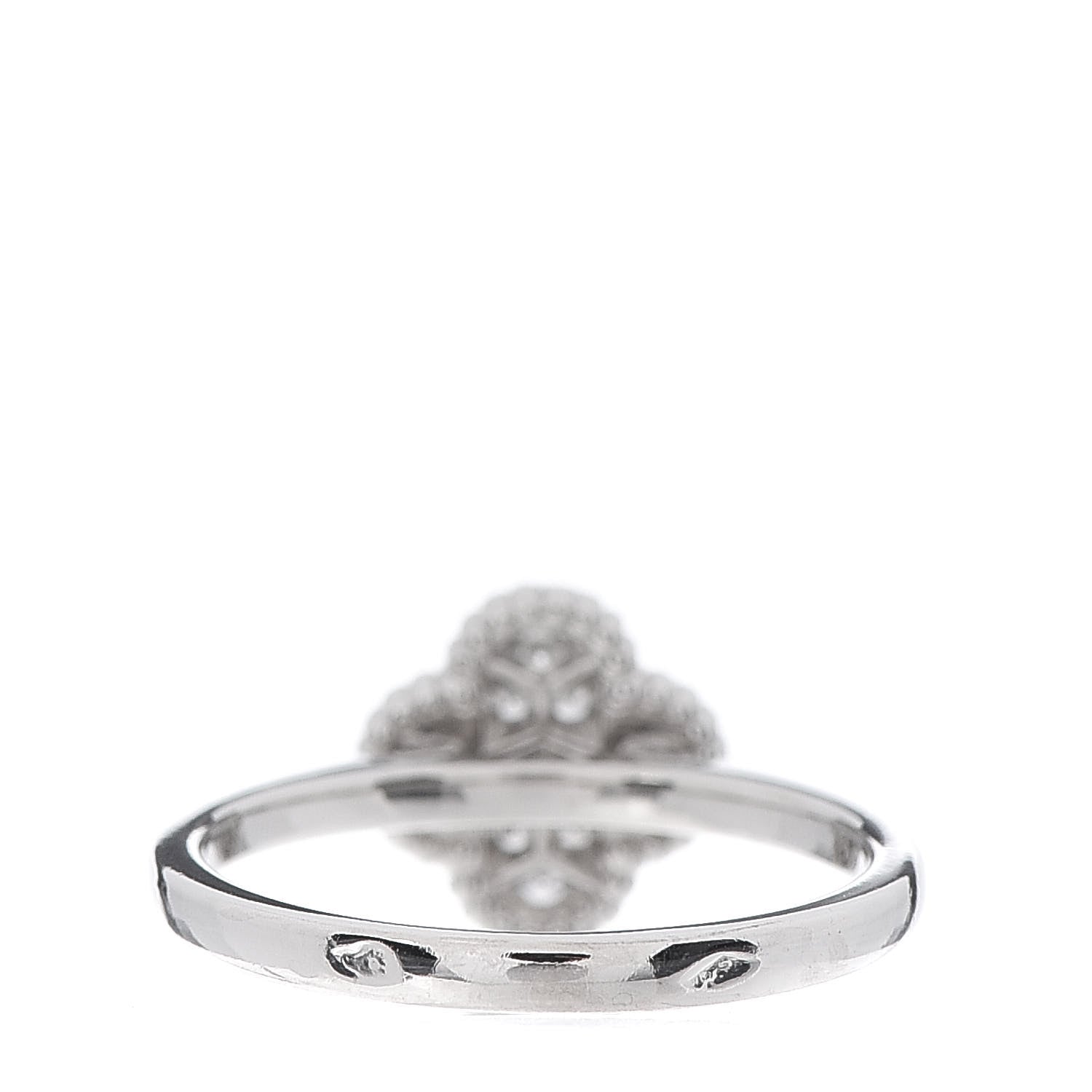 Van Cleef & Arpels 18K White Gold Diamond Sweet Alhambra Ring 50 5.25 4 of 7