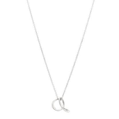 Tiffany Sterling Silver Diamond Elsa Peretti Letter A Pendant Necklace 1 of 4
