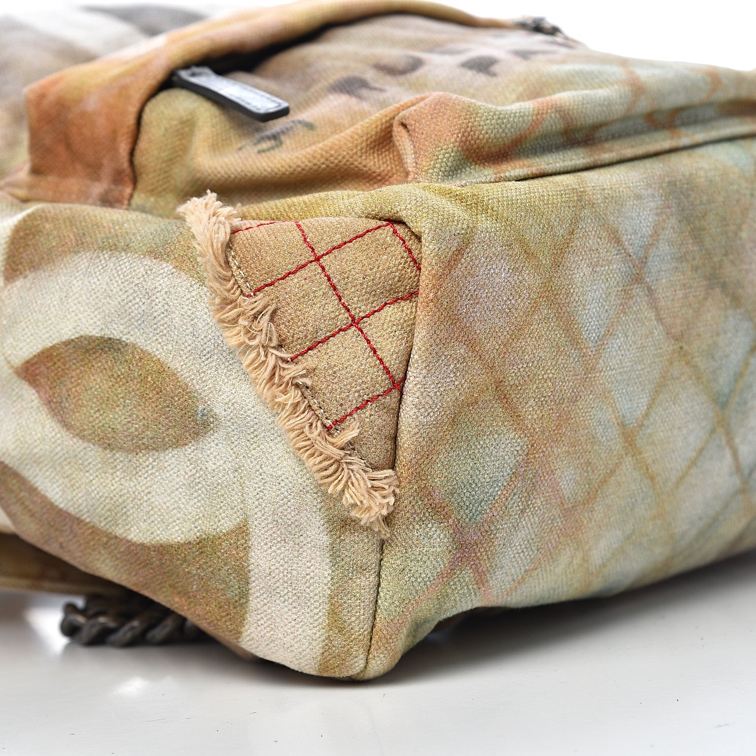 Chanel Graffiti Printed Canvas Medium Backpack Beige 7 of 9