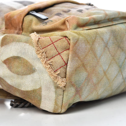 Chanel Graffiti Printed Canvas Medium Backpack Beige 7 of 9