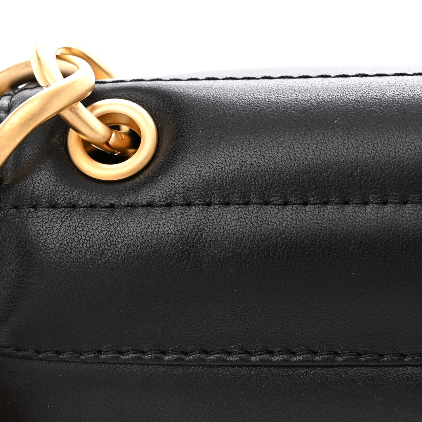 Calfskin Vertical Quilted Single Flap Black