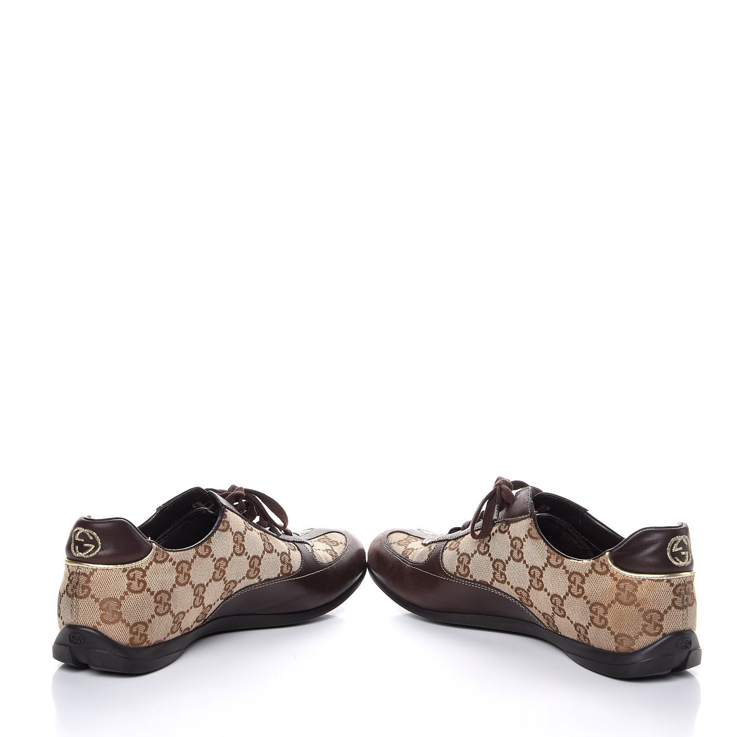 Gucci GG Monogram Calfskin Sneakers 38 Dark Brown 5 of 11