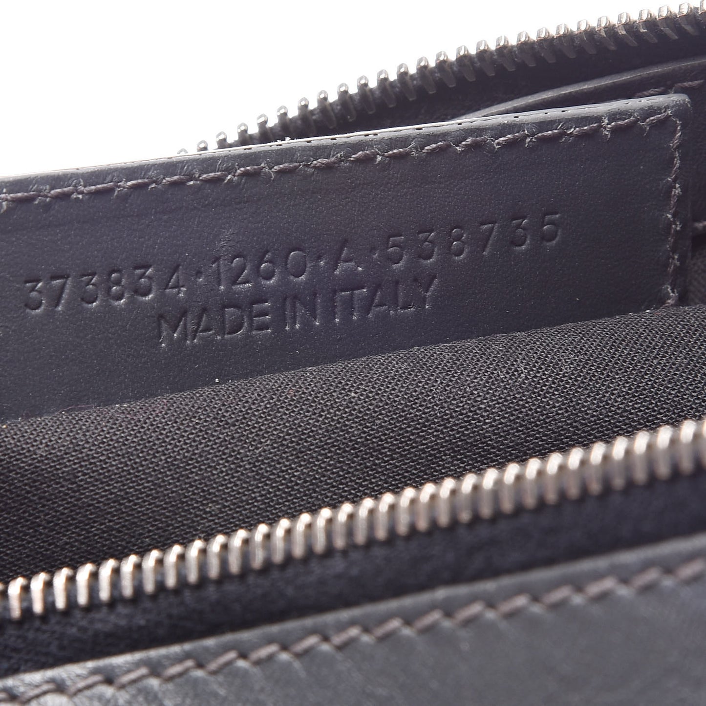 Cotton Canvas Calfskin Logo Clutch Ombre Grey Gradient
