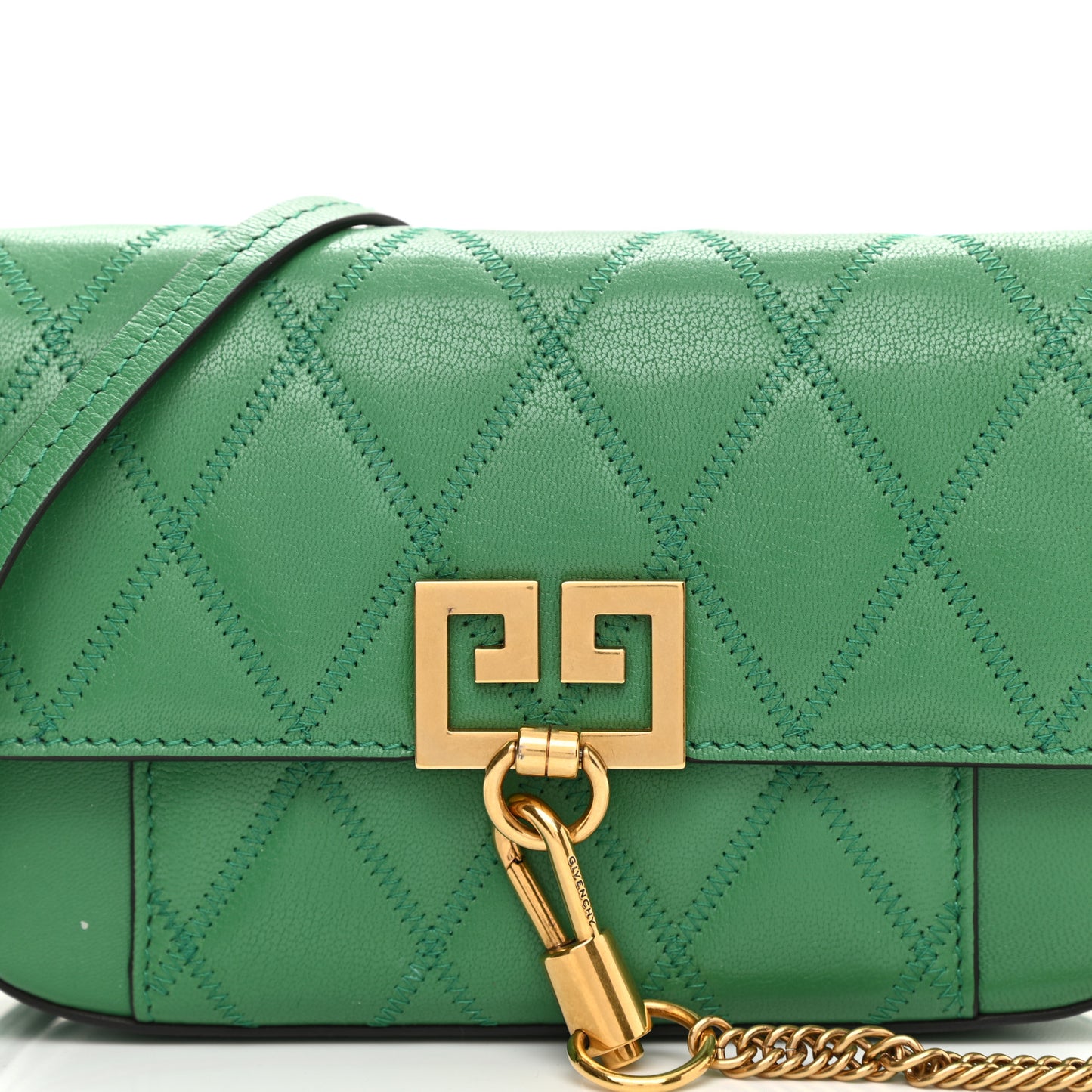 Goatskin Quilted GV3 Mini Pocket Convertible Bag Green