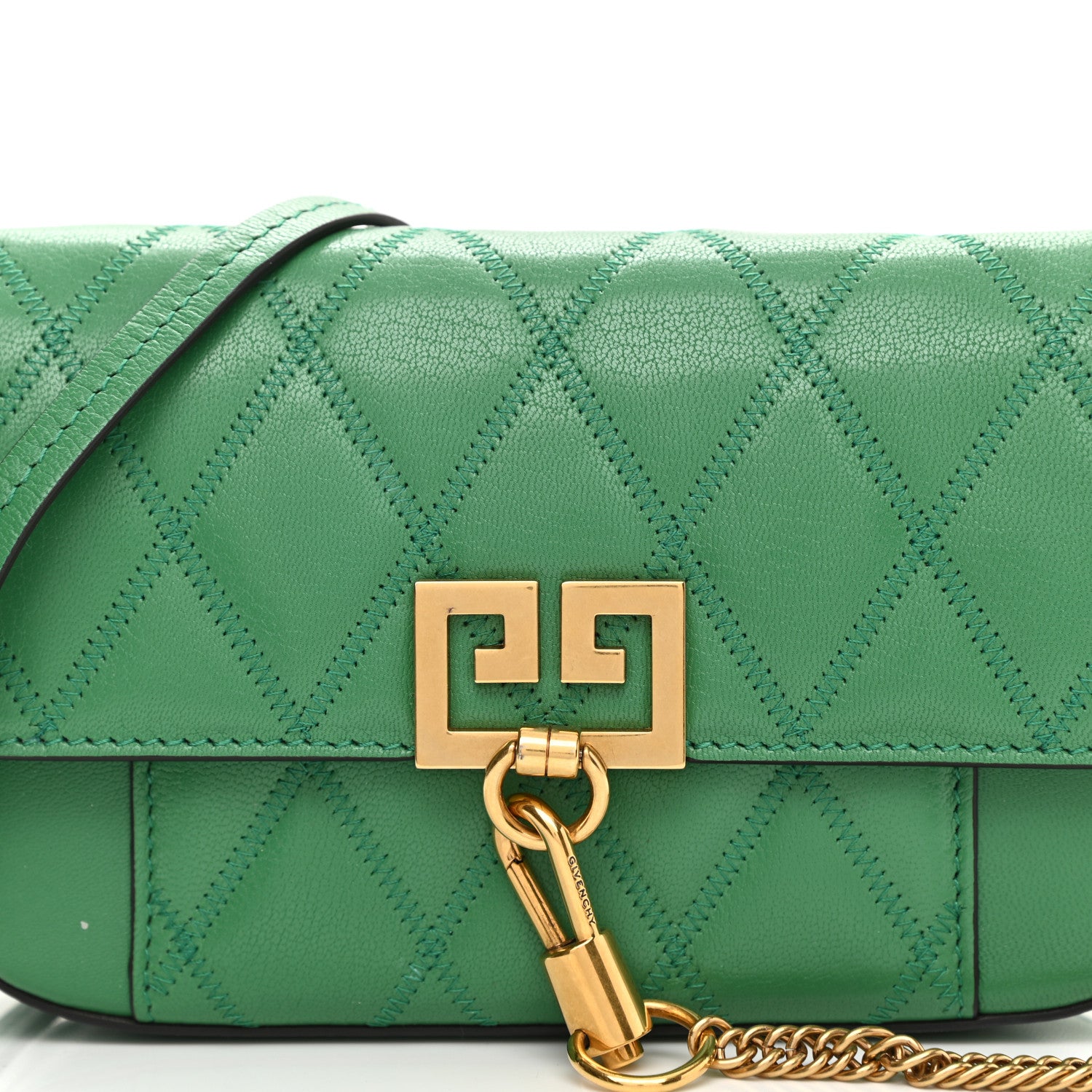 Givenchy Goatskin Quilted GV3 Mini Pocket Convertible Bag Green 7 of 10