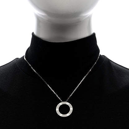 Cartier 18K White Gold Diamond LOVE Paved Necklace 2 of 7