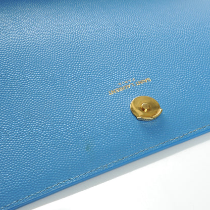 Saint Laurent Grain De Poudre Medium Classic Monogram Kate Satchel Blue Clair 9 of 9