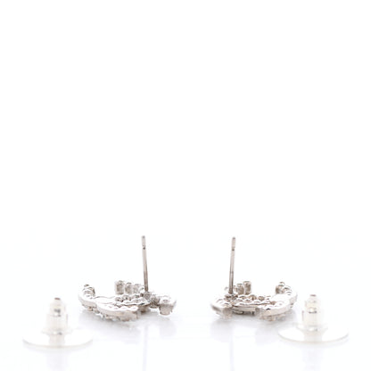 Chanel Crystal Pearl CC Earrings Silver 3 of 4