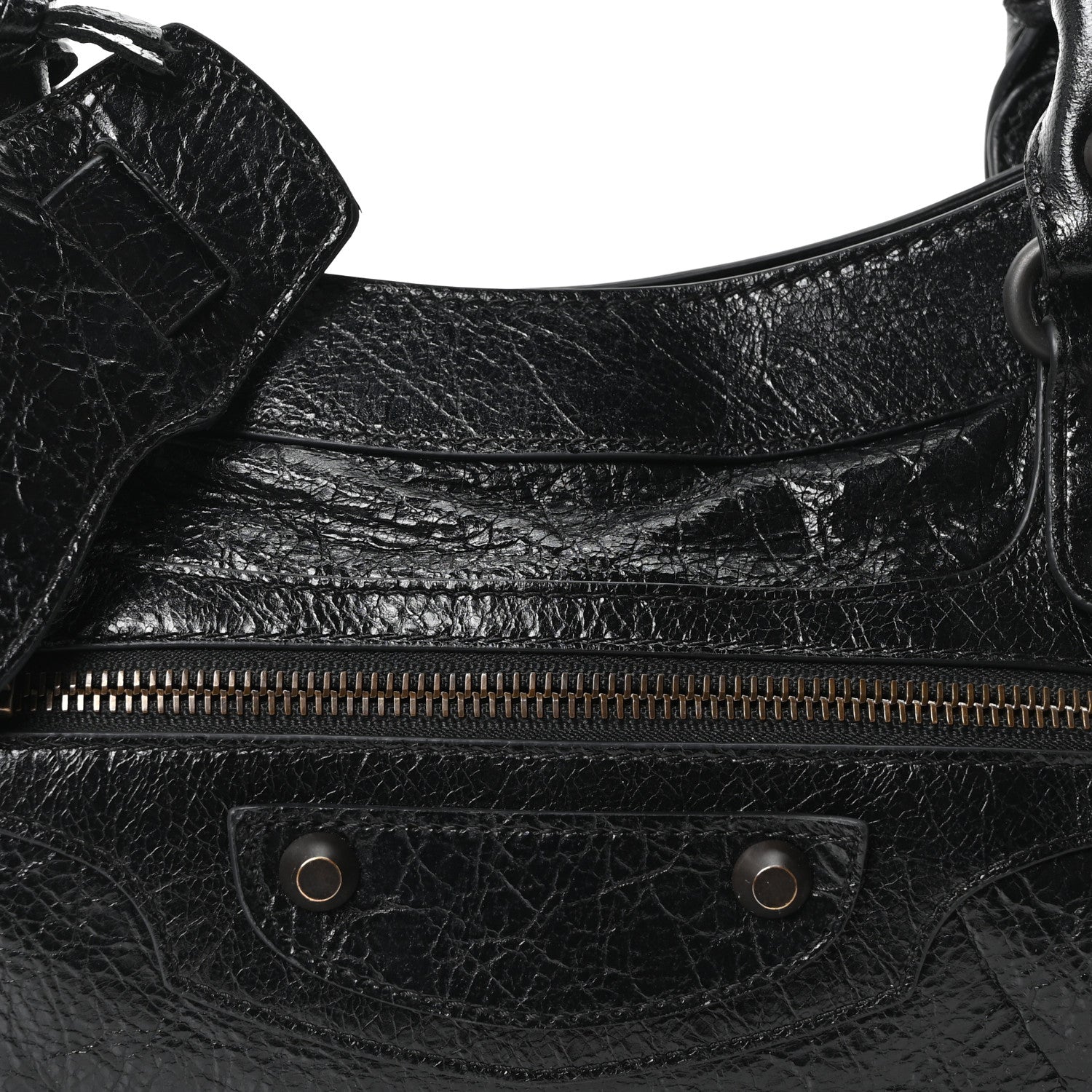 Balenciaga Agneau Arena Classic Hardware Le City First Bag Black 9 of 11