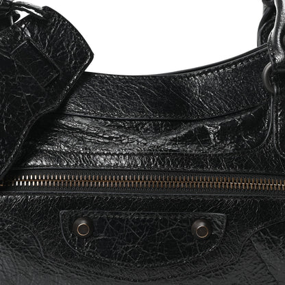 Balenciaga Agneau Arena Classic Hardware Le City First Bag Black 9 of 11