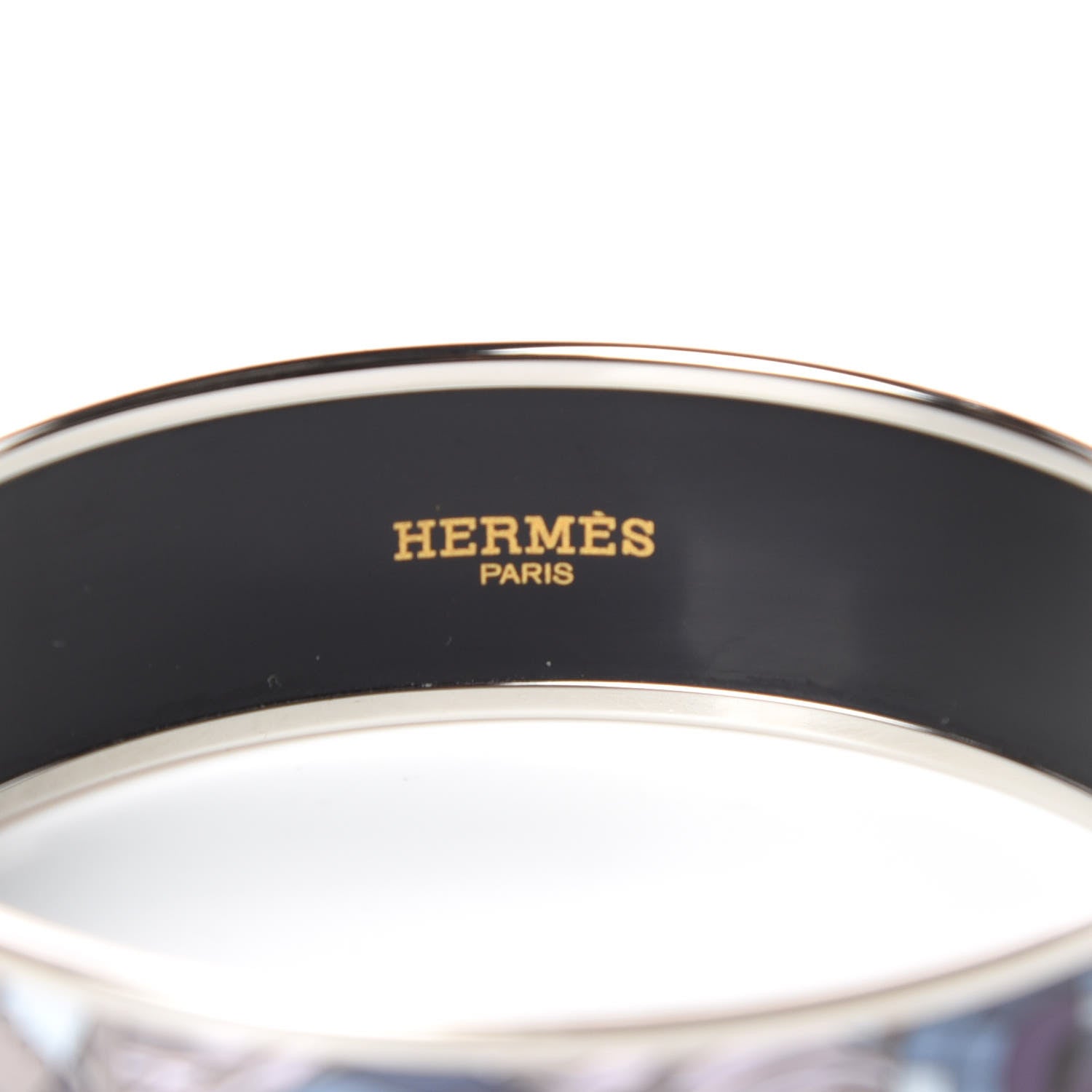 Hermes Enamel Printed Point D’Orgue Wide Bracelet 62 4 of 6
