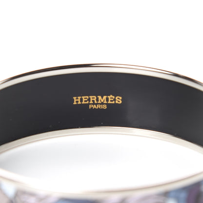 Hermes Enamel Printed Point D’Orgue Wide Bracelet 62 4 of 6
