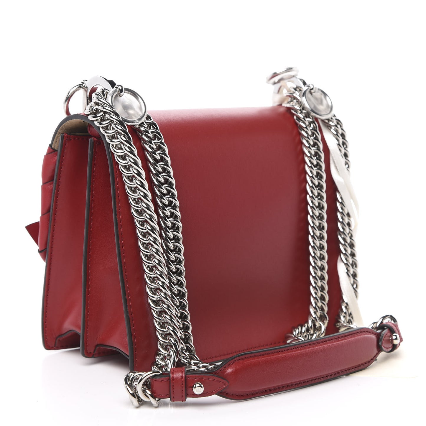 Vitello Liberty Shiny Nappa Lace Up Bow Small Kan I Shoulder Bag Fragola