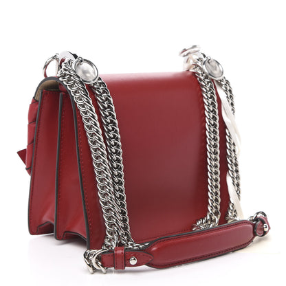 Fendi Vitello Liberty Shiny Nappa Lace Up Bow Small Kan I Shoulder Bag Fragola 3 of 10