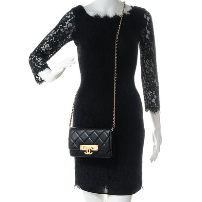 Chanel Lambskin Golden Class Wallet on Chain WOC Black 2 of 9