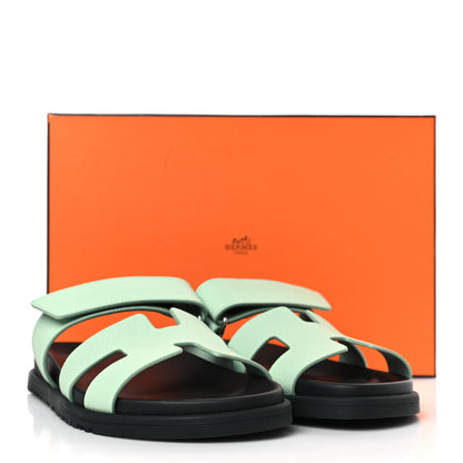 Hermes Epsom Womens Chypre Sandals 38 Vert Jade 9 of 9