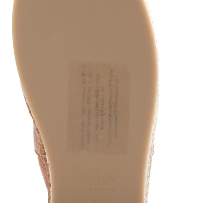 Valentino Garavani Grained Calfskin Feather Strap Espadrilles 39 Tan 8 of 8