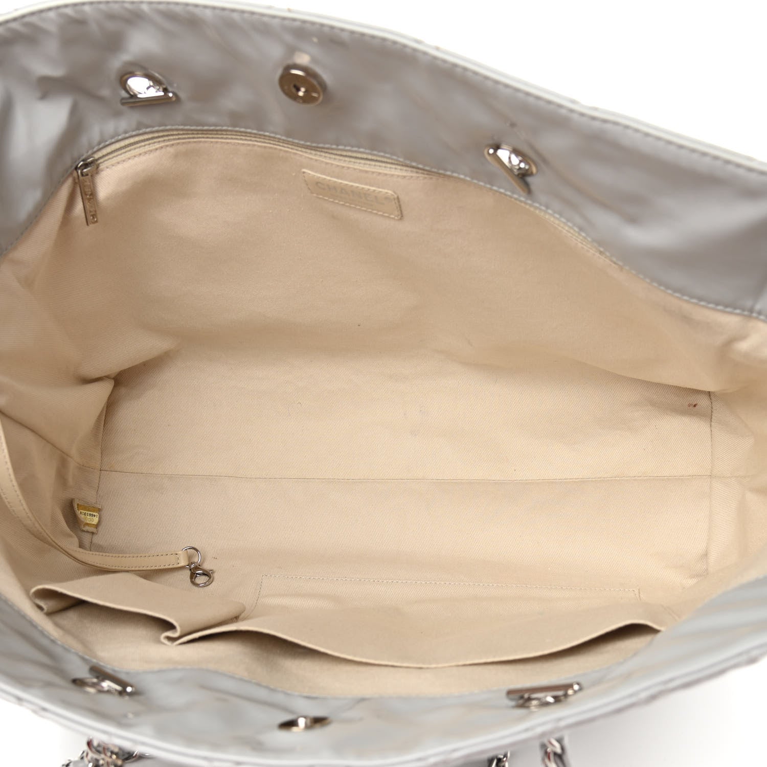 Chanel Vinyl Quilted Large In The Business Tote Light Grey 6 of 14