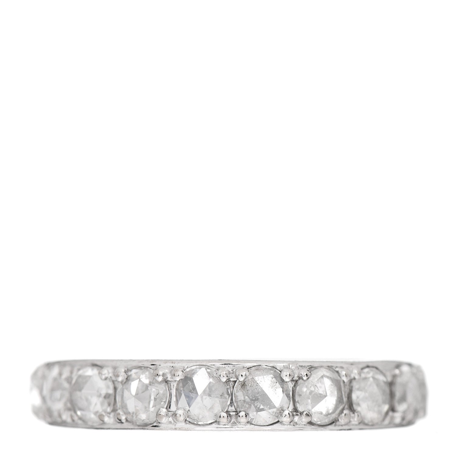 Tiffany 18K White Gold Diamond Metro Rose Cut Eternity Band Ring 53 6.5 3 of 5