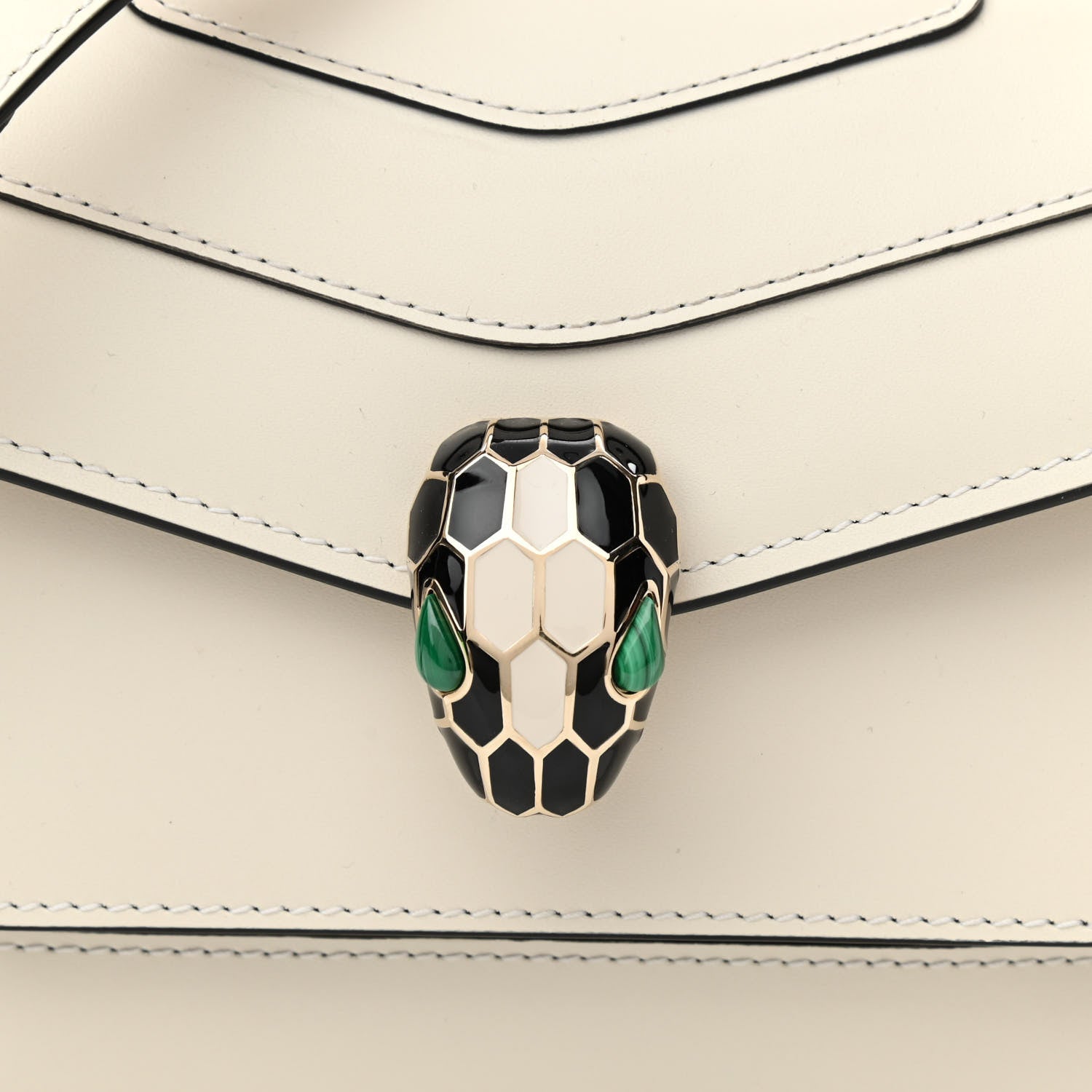 Bulgari Calfskin Serpenti Forever Small Crossbody Bag White Agate 7 of 9