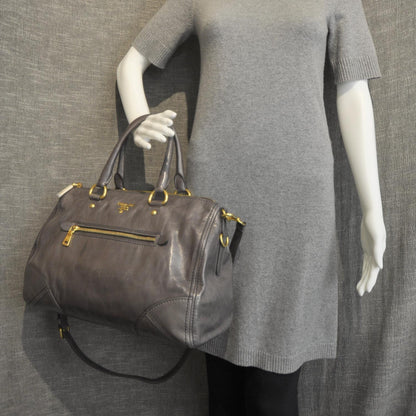 Prada Vitello Shine Bauletto Fumo 2 of 10