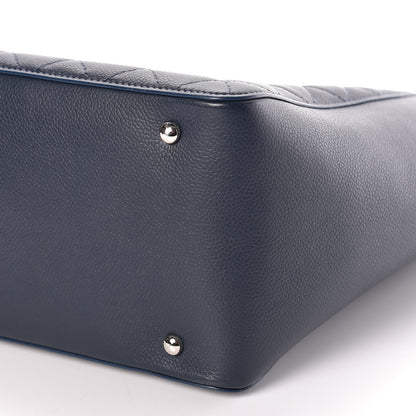 Chanel Caviar Quilted Large CC Box Shopping Tote Navy 7 of 10